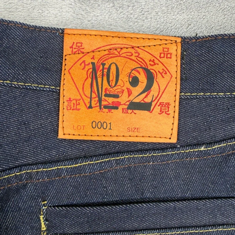 Evisu Osaka Japan Men Raw Denim Jeans Size 30 Dark Wash Wave Graphic Japan Made